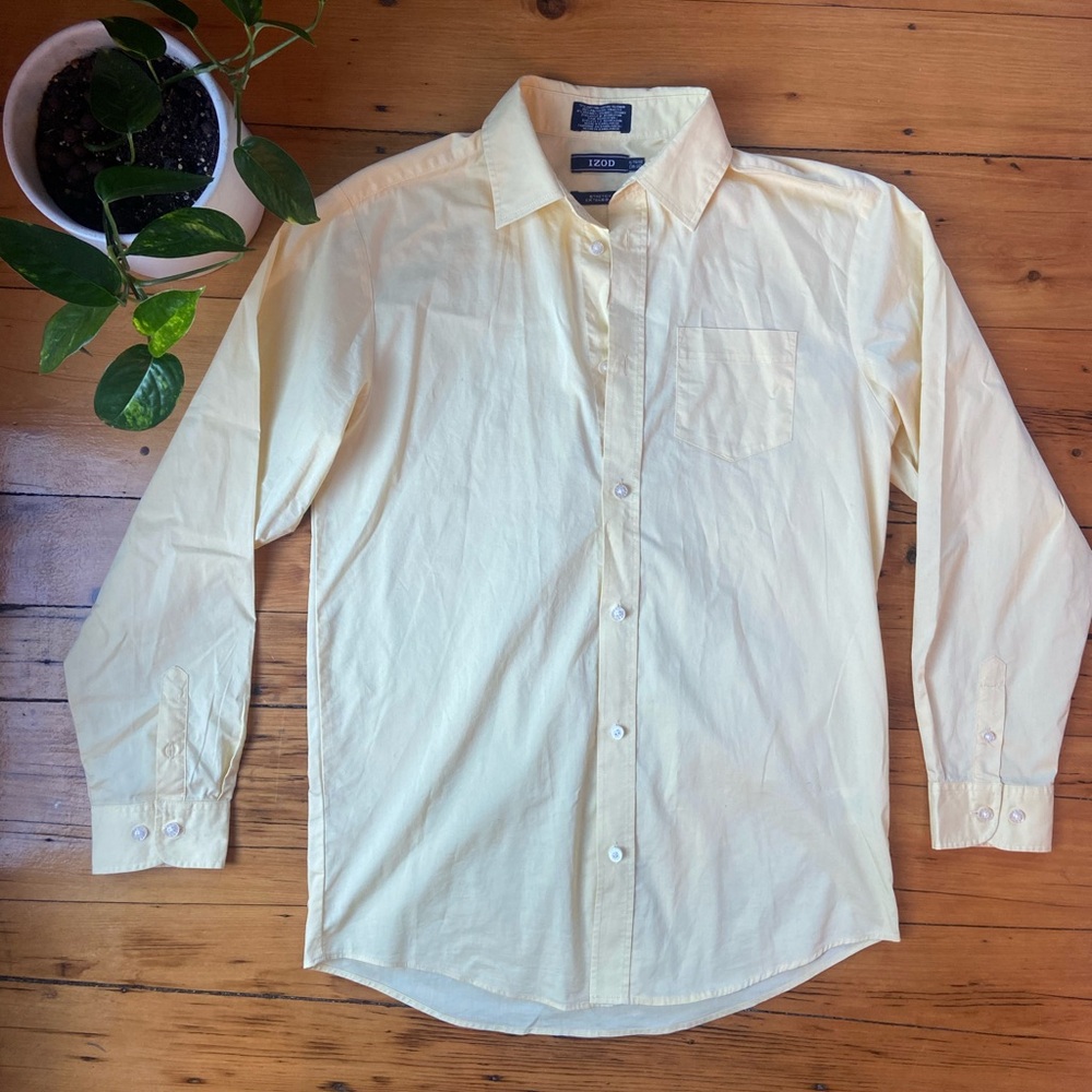 Izod Butter Yellow Button Down Shirt
